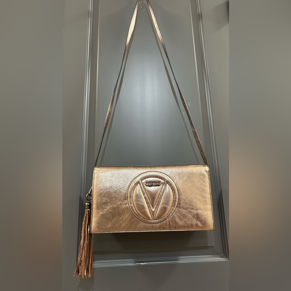 Valentino leather shoulder bag/crossbody/clutch - Bronze Metallic color - Picture 3 of 11